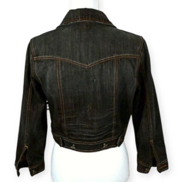 MILLAU DISTRESSED DENIM JACKET SZ.XS EUC. - Picture 3 of 5